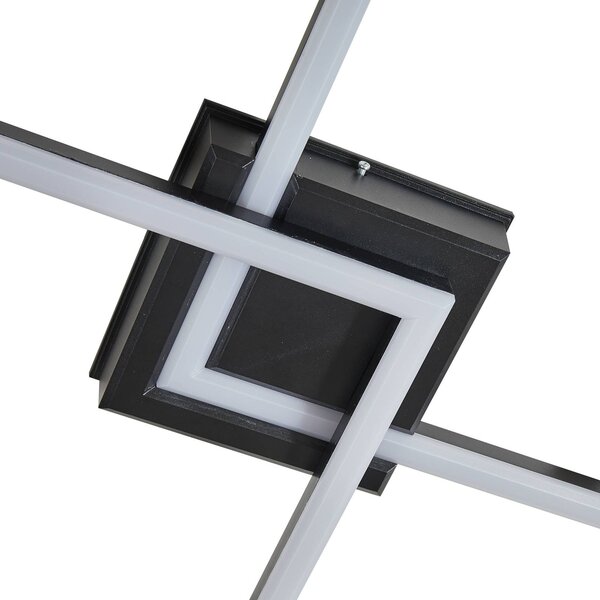 Lindby LED kültéri mennyezeti világítás Finian, 48 cm x cm, CCT dimmelhető, dimmelhető, Fekete, Műanyag, Modern