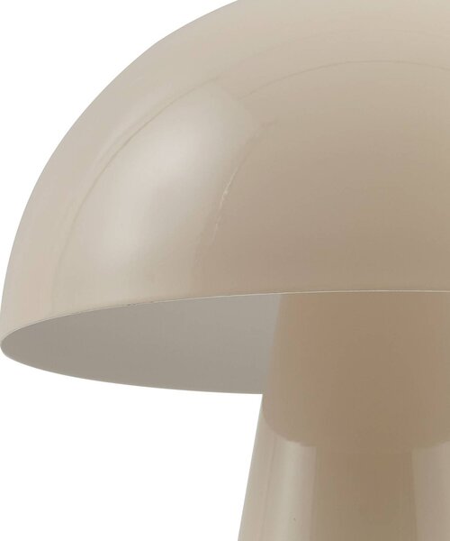 Lindby LED-es, újratölthető asztali lámpa Nevijo, bézs, Ø20cm, USB,, dimmelhető, Krém / borostyánsárga, Nappali / Étkező, fém, Modern