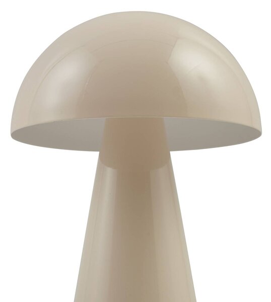 Lindby LED-es, újratölthető asztali lámpa Nevijo, bézs, Ø20cm, USB,, dimmelhető, Krém / borostyánsárga, Nappali / Étkező, fém, Modern