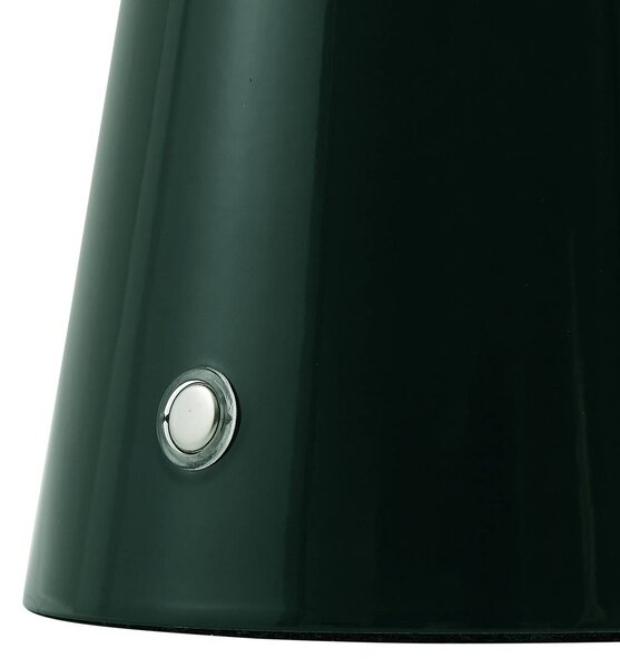 Lindby LED-es, újratölthető asztali lámpa Nevijo, zöld, Ø20 cm, USB,, dimmelhető, Zöld, Nappali / Étkező, fém, Modern