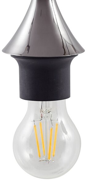 Lucande Jarven lógó világítás, 3 izzós, fekete, üveg, dimmelhető, Alu / szürke / cink, Nappali / Étkező, Üveg, Modern