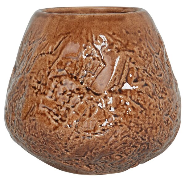 Virágtartó váza BETTA Kőcserép 22 cm Barna