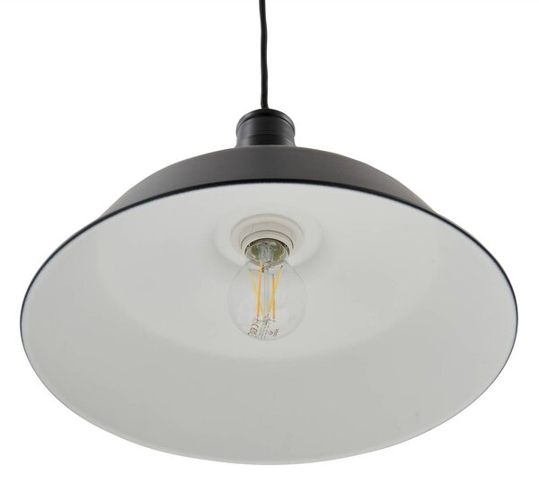 Lindby lógó világítás Laylan, fekete/fehér, Ø 36 cm, fém, dimmelhető, Fekete, Nappali / Étkező, fém, Modern