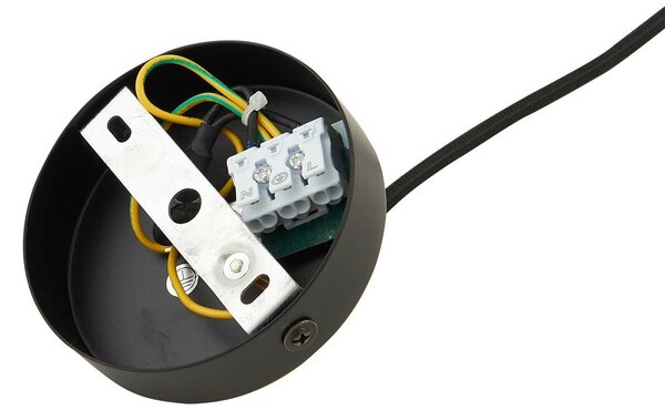 Lindby lógó világítás Laylan, fekete/fehér, Ø 36 cm, fém, dimmelhető, Fekete, Nappali / Étkező, fém, Modern