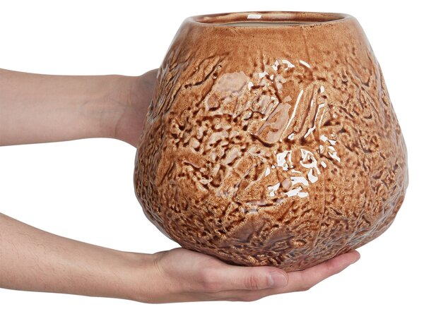 Virágtartó váza BETTA Kőcserép 22 cm Barna