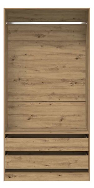 Gardróbszekrény artisan tölgy 100x50x200 cm gépelt fa