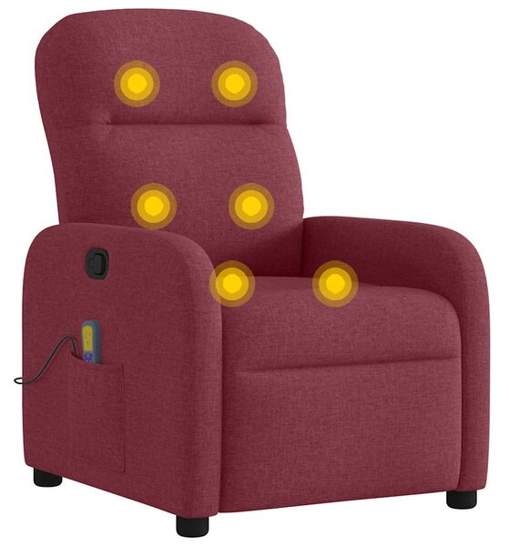 Bordó dönthető szövet masszázsfotel