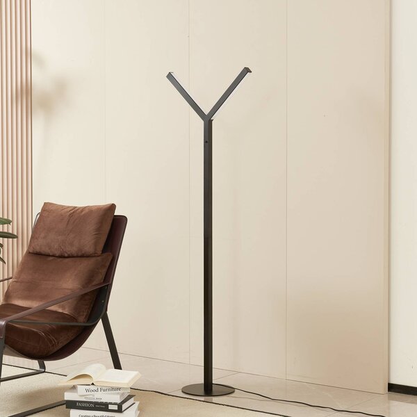 Lucande LED álló világítás Ilian, fekete, fém, CCT, dimmelhető, dimmelhető, Fekete, Nappali / Étkező, fém, Modern