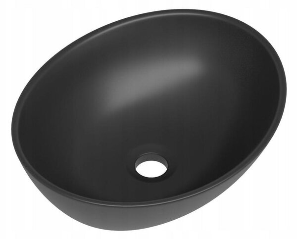 Gamma NEGRA Pultra Szerelhető Mosdókagyló - 410x330x150 mm, Fekete