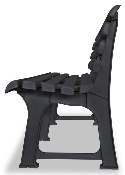 Antracitszürke műanyag kerti pad 145,5 cm