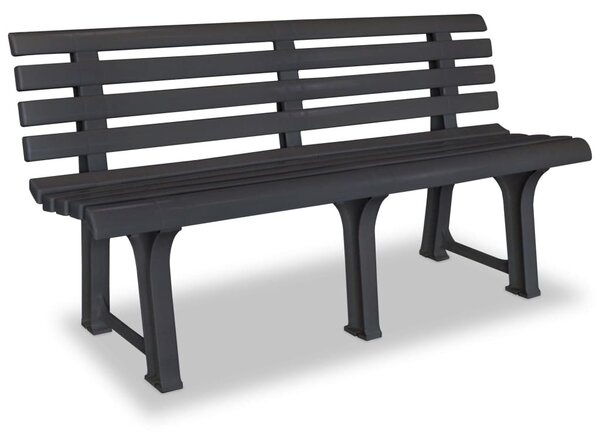 Antracitszürke műanyag kerti pad 145,5 cm