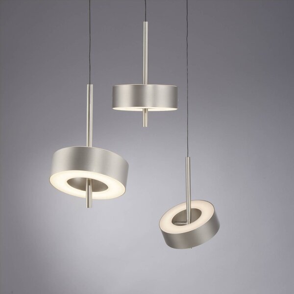 Q-Smart-Home Paul Neuhaus Smart LED függesztett lámpa Q-Rotate, alumínium 3 lámpás., dimmelhető, Alu / szürke / cink, Nappali / Étkező, Alumínium, Modern