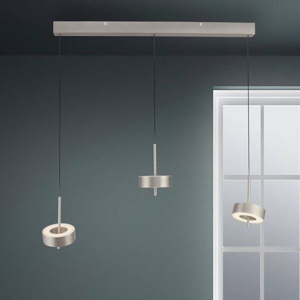 Q-Smart-Home Paul Neuhaus Smart LED függesztett lámpa Q-Rotate, alumínium 3 lámpás., dimmelhető, Alu / szürke / cink, Nappali / Étkező, Alumínium, Modern