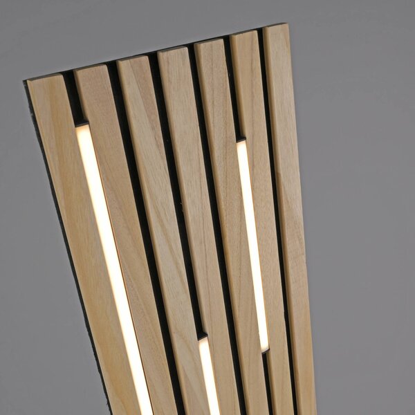 Q-Smart-Home Paul Neuhaus Smart LED állólámpa Q-Acoustic fa magassága 162 cm, dimmelhető, Világos fa, Nappali / Étkező, Fa, Modern