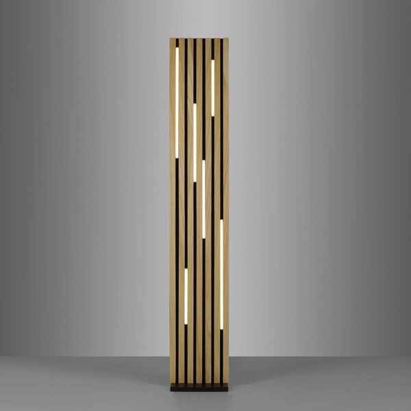 Q-Smart-Home Paul Neuhaus Smart LED állólámpa Q-Acoustic fa magassága 162 cm, dimmelhető, Világos fa, Nappali / Étkező, Fa, Modern