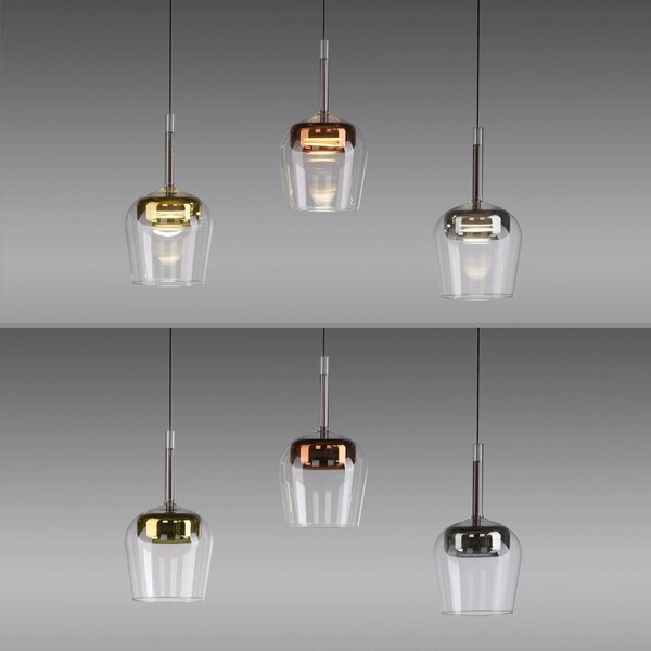 Q-Smart-Home Paul Neuhaus Smart LED-es függőlámpa Q-Kon többszínű 3-lámpás, dimmelhető, Többszínű, Nappali / Étkező, Üveg, Modern
