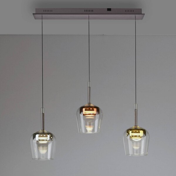 Q-Smart-Home Paul Neuhaus Smart LED-es függőlámpa Q-Kon többszínű 3-lámpás, dimmelhető, Többszínű, Nappali / Étkező, Üveg, Modern