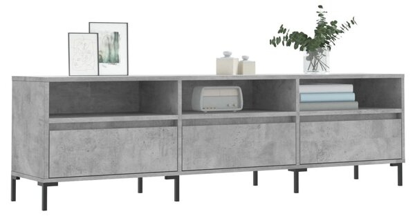 Betonszürke szerelt fa TV-szekrény 150x30x44,5 cm