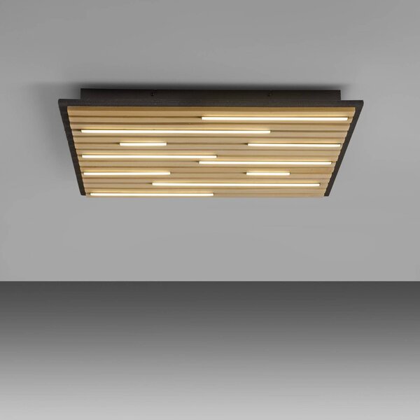 Q-Smart-Home Paul Neuhaus Smart LED-es mennyezeti lámpa Q-Acoustic fa 62 x cm, dimmelhető, Világos fa, Nappali / Étkező, Fa, Modern