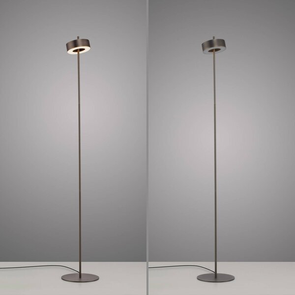 Q-Smart-Home Paul Neuhaus Smart LED-es állólámpa Q-Rotate sötétbarna 140 cm, dimmelhető, Barna / rozsda, Nappali / Étkező, Alumínium, Modern