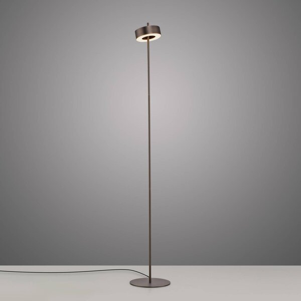 Q-Smart-Home Paul Neuhaus Smart LED-es állólámpa Q-Rotate sötétbarna 140 cm, dimmelhető, Barna / rozsda, Nappali / Étkező, Alumínium, Modern