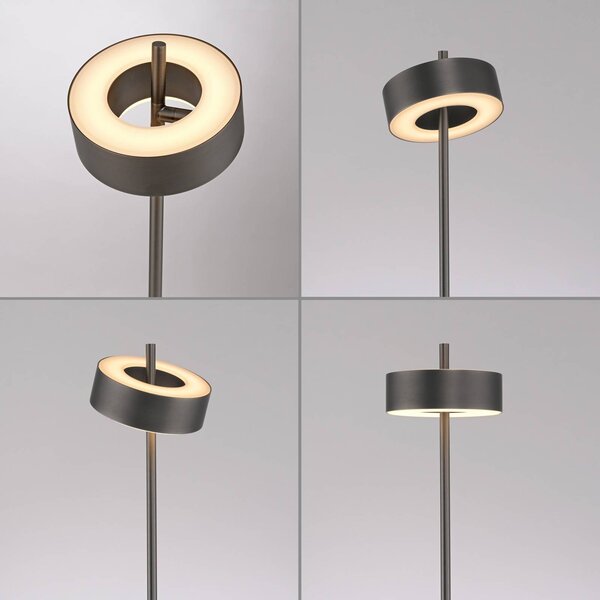 Q-Smart-Home Paul Neuhaus Smart LED-es állólámpa Q-Rotate sötétbarna 140 cm, dimmelhető, Barna / rozsda, Nappali / Étkező, Alumínium, Modern