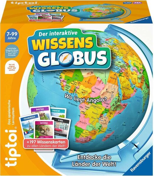 RAVENSBURGER TIPTOI interaktív tudás-földgömb NÉMET nyelvű 00107