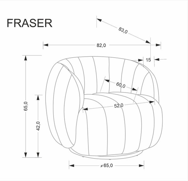 Fotel, sötétbézs - FRAISIER