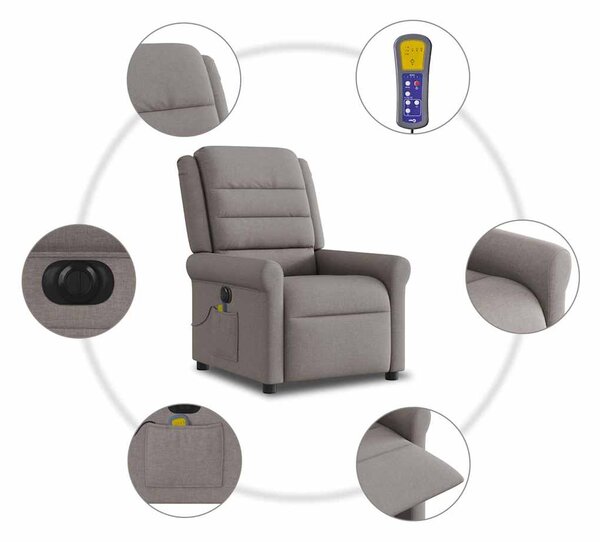 Tópszínű szövet elektromos dönthető masszázsfotel