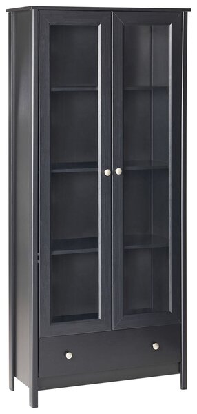 Üveges vitrin NORNALUP 80 cm Fekete