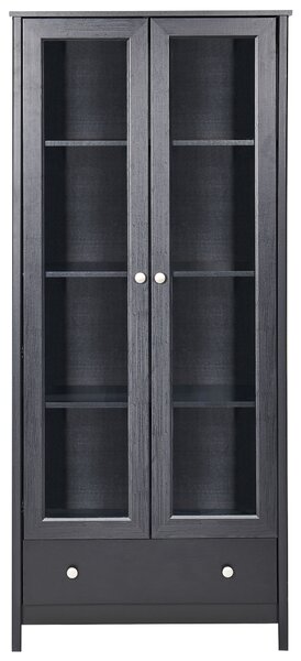 Üveges vitrin NORNALUP 80 cm Fekete