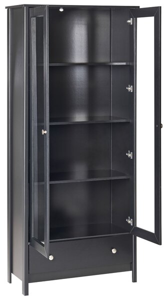 Üveges vitrin NORNALUP 80 cm Fekete