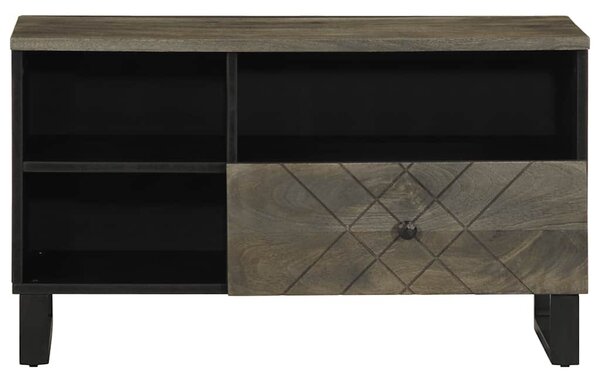 Fekete tömör mangófa TV-szekrény 80 x 33 x 46 cm