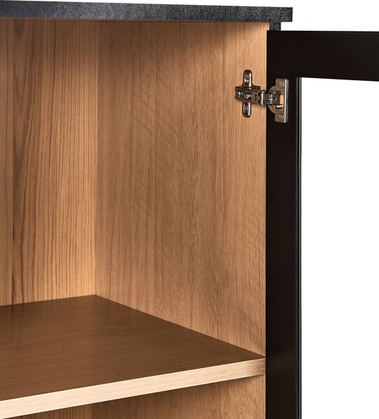 Üveges vitrin TINGLEDALE 80 cm Fekete