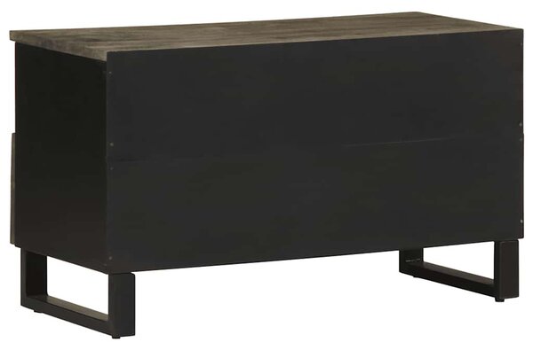 Fekete tömör mangófa TV-szekrény 80 x 33 x 46 cm