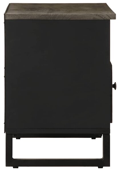 Fekete tömör mangófa TV-szekrény 80 x 33 x 46 cm