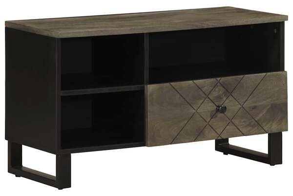 Fekete tömör mangófa TV-szekrény 80 x 33 x 46 cm