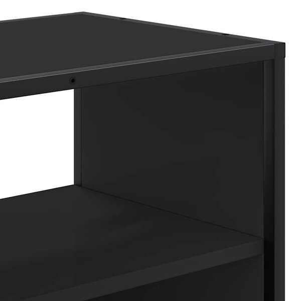 Fekete szerelt fa és fém TV-szekrény 60 x 31 x 39,5 cm