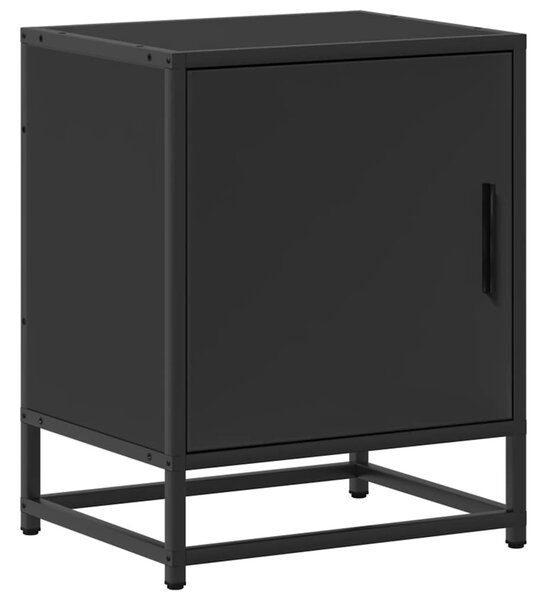 Éjjeliszekrények 2 db Fekete 40x31x50 cm Méretezett fa és fém