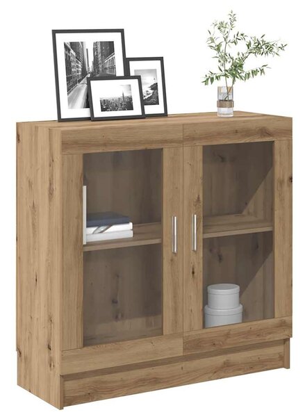 Kézműves tölgy színű szerelt fa könyvszekrény 82,5x30,5x80 cm