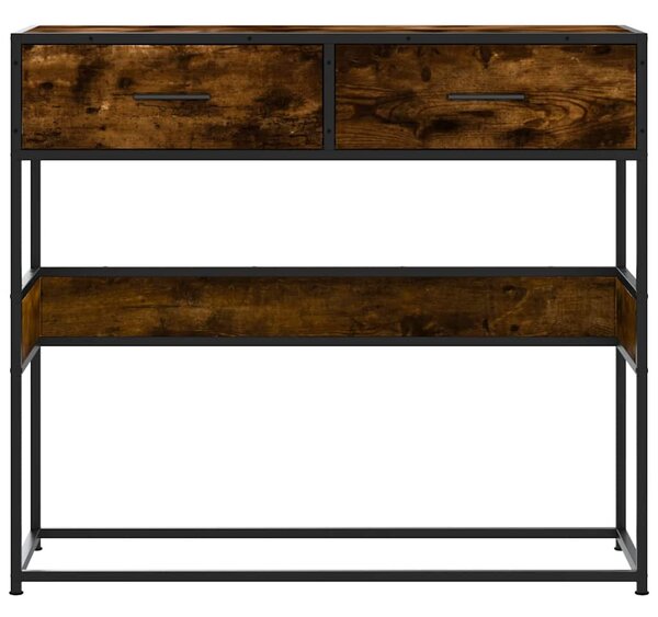 Füstös tölgy színű szerelt fa tálalóasztal 90x35x80 cm