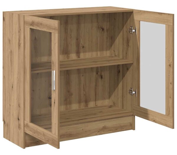 Kézműves tölgy színű szerelt fa könyvszekrény 82,5x30,5x80 cm