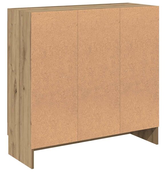 Kézműves tölgy színű szerelt fa könyvszekrény 82,5x30,5x80 cm