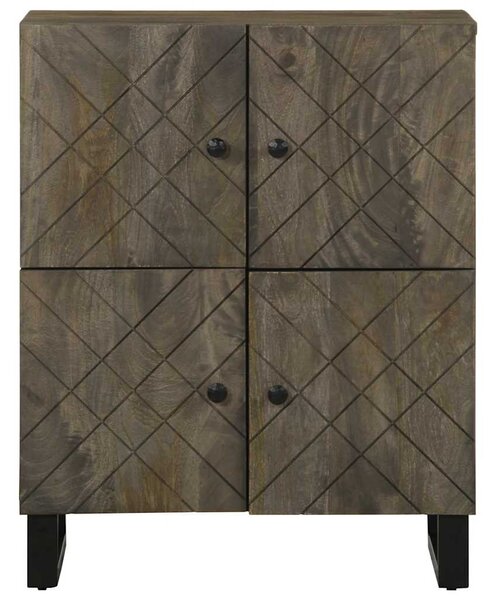 Sideboard Fekete 60x33x75 cm tömörfa Mango