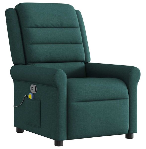 Sötétzöld szövet dönthető masszázsfotel