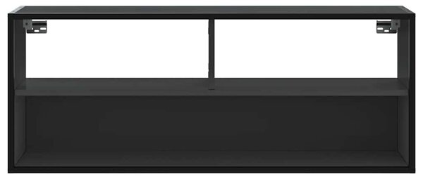 Fekete szerelt fa és fém TV-szekrény 100x31x39,5 cm