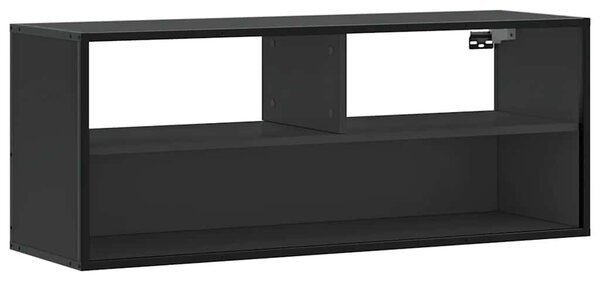 Fekete szerelt fa és fém TV-szekrény 100x31x39,5 cm
