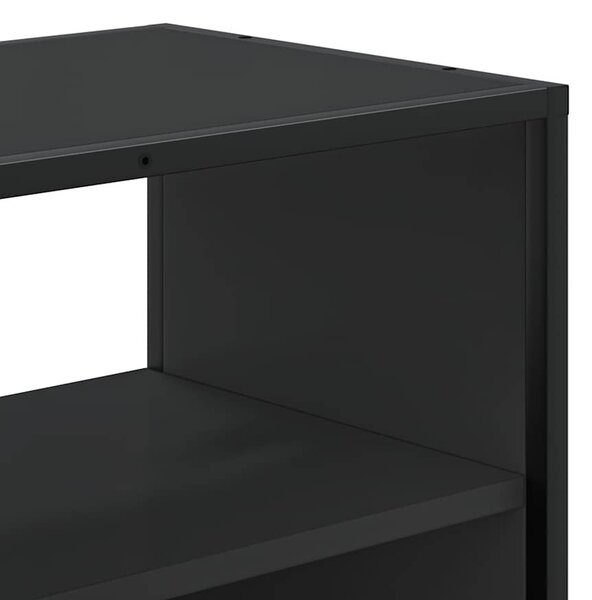 Fekete szerelt fa és fém TV-szekrény 100x31x39,5 cm