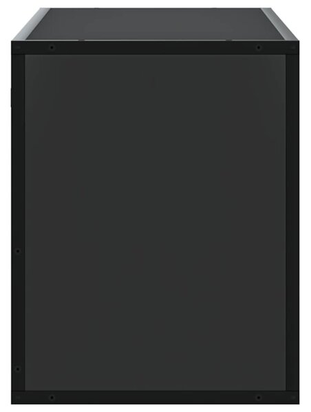 Fekete szerelt fa és fém TV-szekrény 100x31x39,5 cm