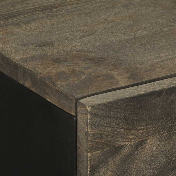 Sideboard Fekete 60x33x75 cm tömörfa Mango
